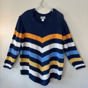Anthony Richards Chevron Chunky Knit Sweater Size 4x Long Sleeve